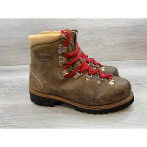 Dunham Waffle Stomper Vintage Brown Leather Hiking Boots Vibram Mens 7 M 6055